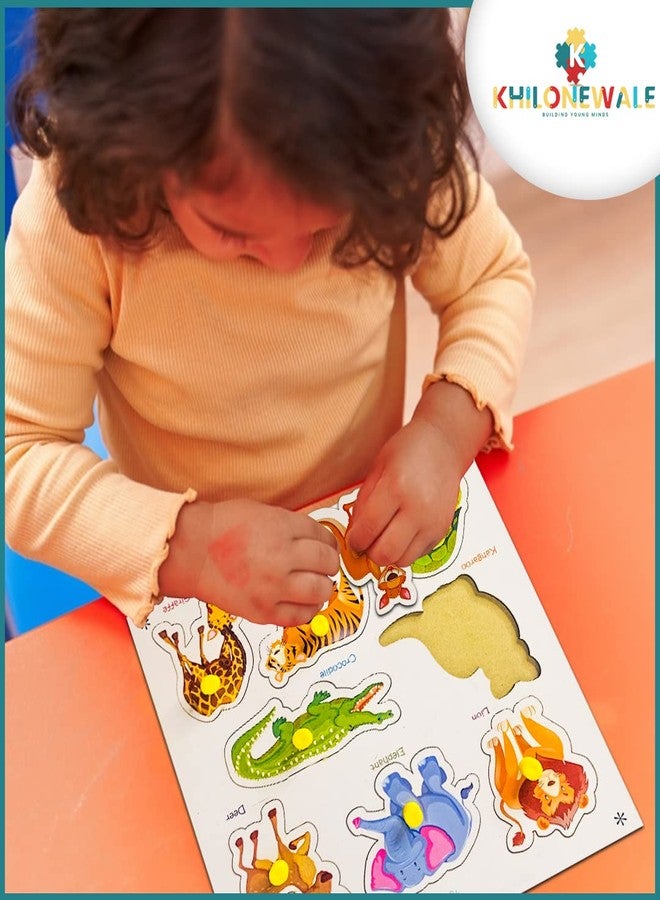Khilonewale Wooden Wild Animal Puzzles for Kids, Educational Toys for Toddlers & Preschoolers, Jigsaw Puzzles (Wild Animals) - Image 5